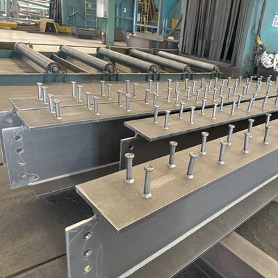 EN1090 Qualified Customized Welded H Beam with Shear Studs for Composite Steel Structure